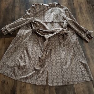 Snake Printed Trench Coat